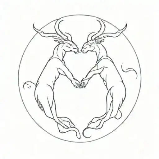 aquarius & taurus zodiac sign tattoo design idea