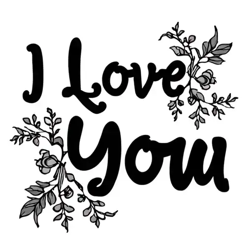 I love you in sign language, feminine with vines tattoo design idea