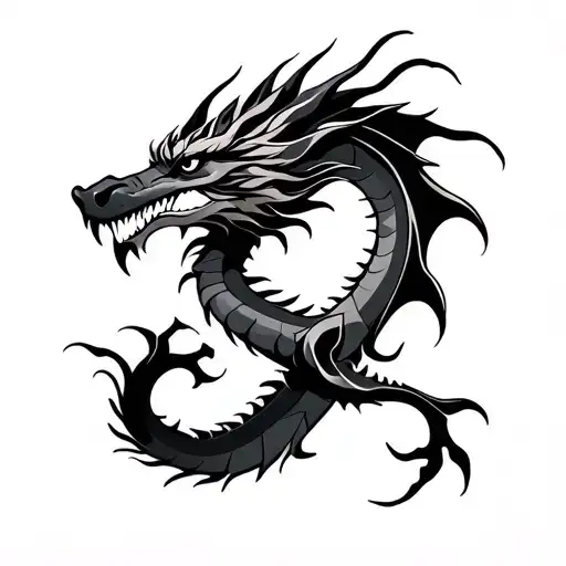 Tribal dragon tattoo design idea
