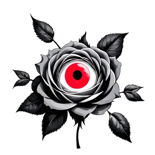 Sharingan Rose tattoo design idea