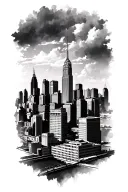 Detroit skyline tattoo design idea