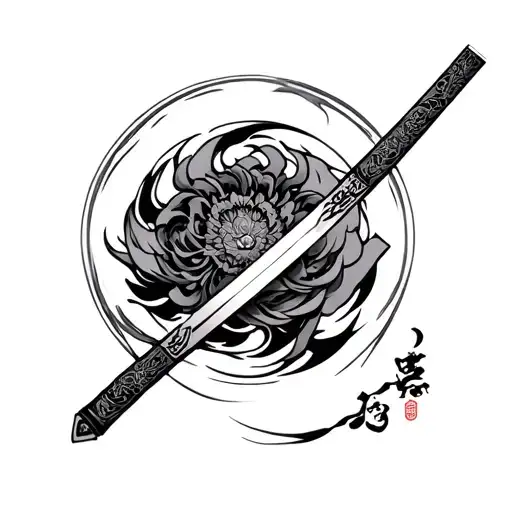 Chinese Sword tattoo design idea