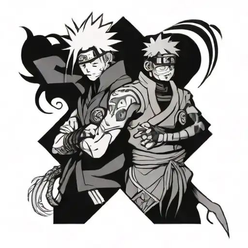 arcane and Naruto character tattoo design idea