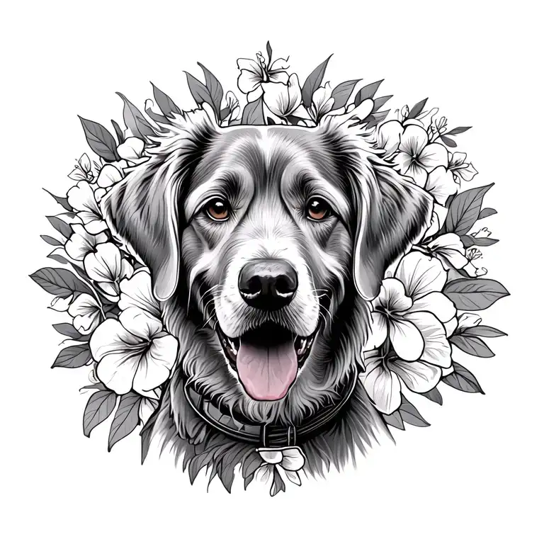 Memorial Dog tattoo design idea