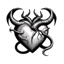 heart with horns and tail devil, and venus symbol incorporated  tattoo design idea