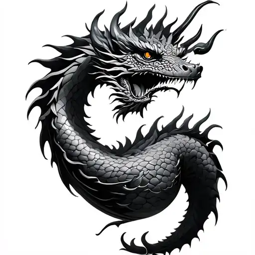 Dragon wrapping 3 eggs tattoo design idea