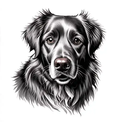 Tattooed Golden Retriever tattoo design idea
