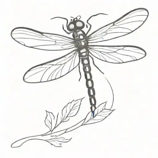 dragonfly with shadow tattoo design idea