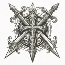 Templar cross with sword tattoo design idea