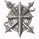 Templar cross with sword tattoo design idea