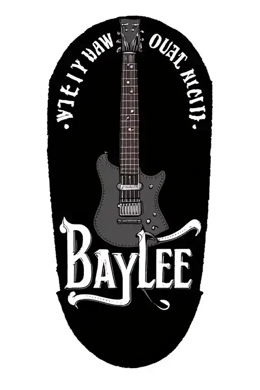 the name BAYLEE IN OUTLAW FONT WITH TOOLED LEATHER tattoo design idea