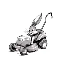 Bugs bunny PUSH vintage lawn mower tattoo design idea