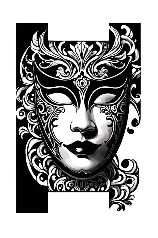 Venetian Mask tattoo design idea