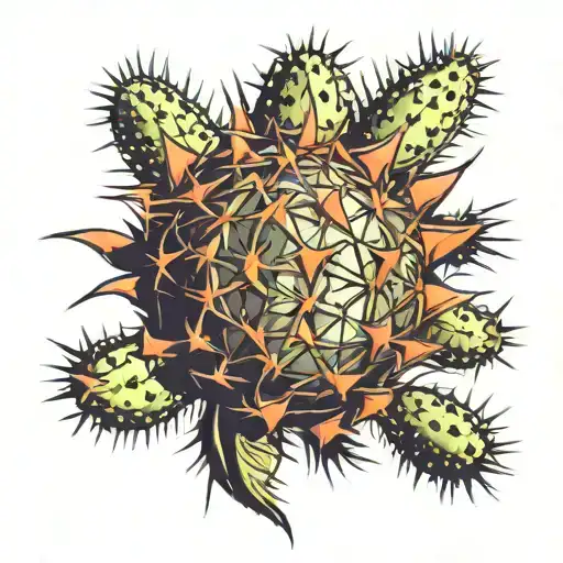 barrel cactus tattoo design idea