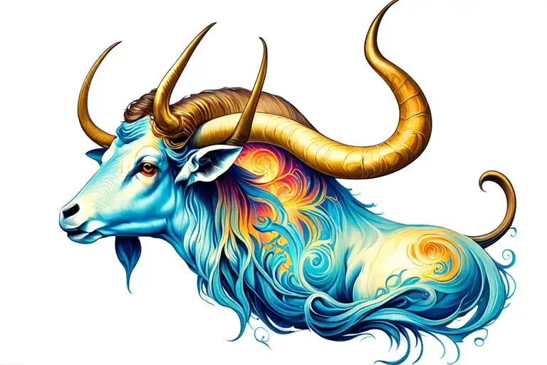 taurus and aquarius tattoo design idea