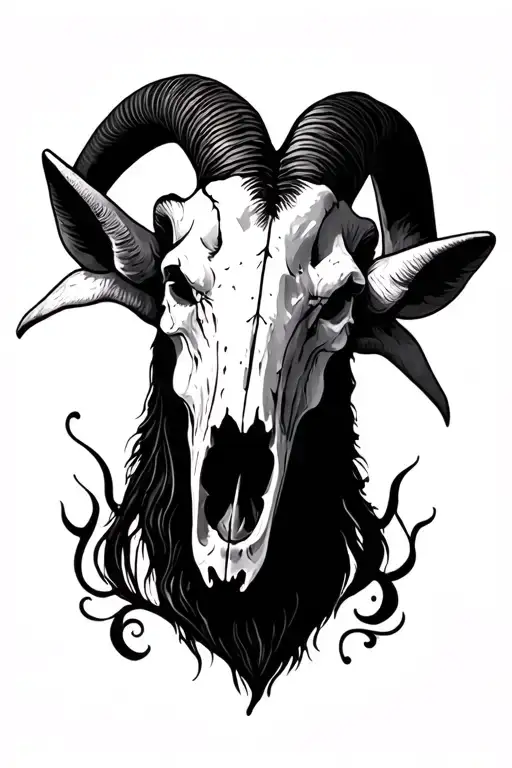 goat skull equalizer  tattoo design idea