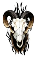 goat skull equalizer  tattoo design idea