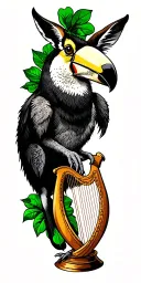 kangaroo, Guinness toucan, Irish harp symbol tattoo design idea