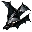 one bat flying tattoo design idea