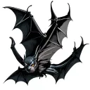 one bat flying tattoo design idea