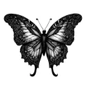 Panther jungle butterfly wings avicii logo tattoo design idea