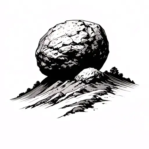 Sisyphus rolling boulder up hill,in the fore arm tattoo tattoo design idea