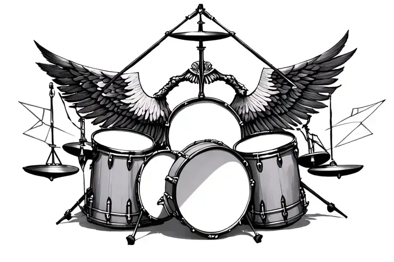 Libra,drums and geometric representation tattoo design idea