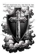 I want Psalms 23:4 with clouds surrounding with a sheild with the cross on it tattoo design idea