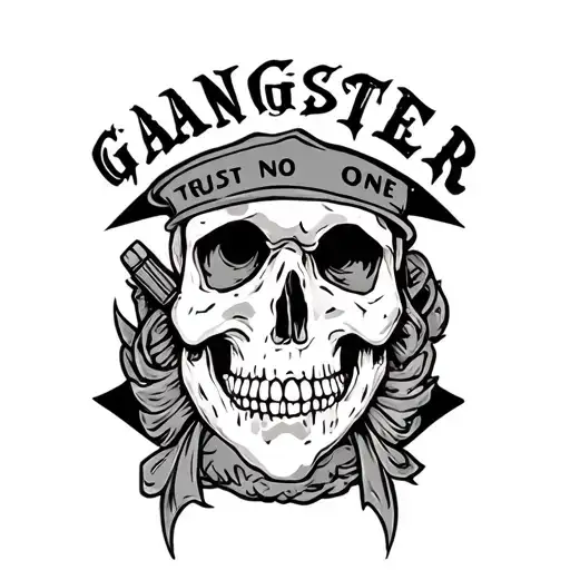 Gangster Trust No One tattoo design idea