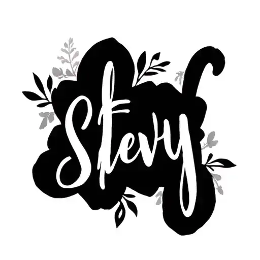 black and white Lillie's, name written Stevy tattoo design idea