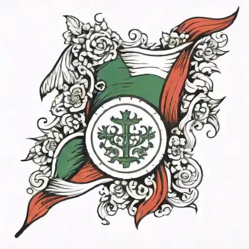 Italian flag colors tattoo design idea