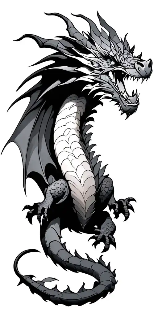 medieval dragon tattoo design idea