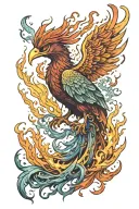 phoenix rising from flames tattoo design idea