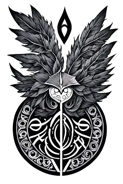 Pagan symbols, Slavic runes and ornaments of Ancient Rus', sleeve, tattoo design idea