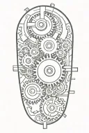 mechanical gears tattoo design idea