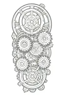 mechanical gears tattoo design idea