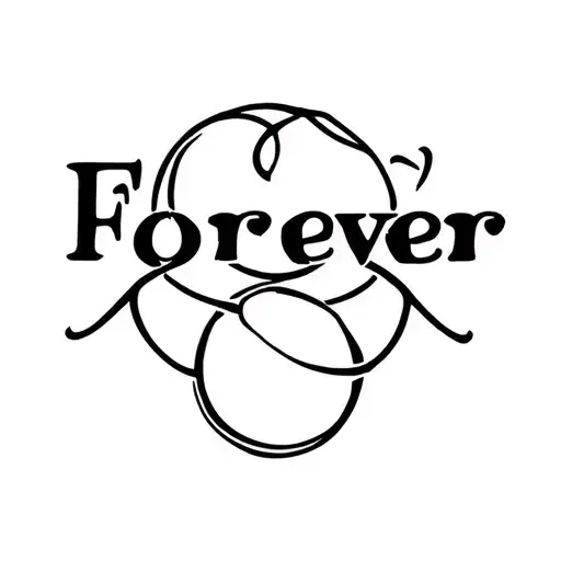"Forever" Couple Ring logo tattoo design idea