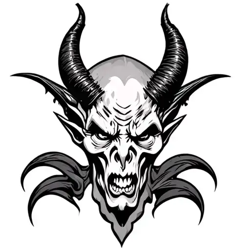 old school Black devil tattoo design idea
