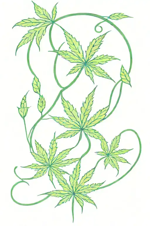 marijuana leaves intertwined making a 420 tattoo design idea