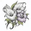 calla lilly and iris flower tattoo design idea