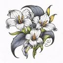 calla lilly and iris flower tattoo design idea