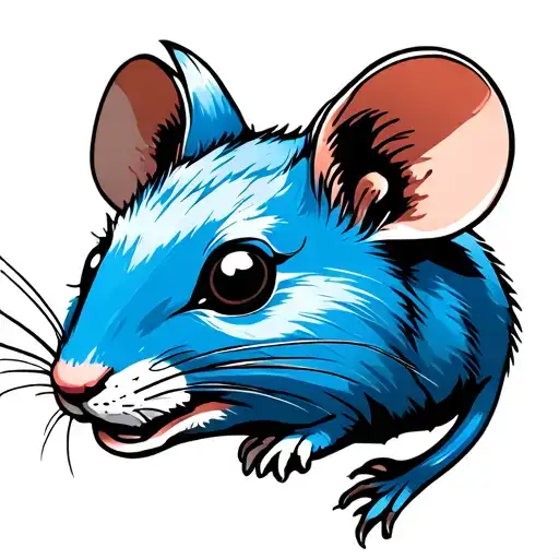 Year of the rat gold and blue tattoo design idea