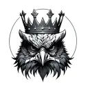 stolas from helluva boss wearing a crown tattoo design idea