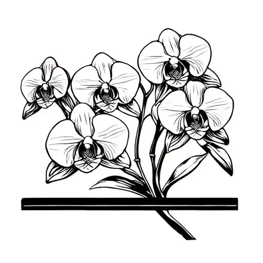 sign bar with orchids tattoo design idea