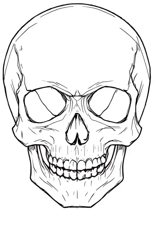 skull soft shading tattoo design idea