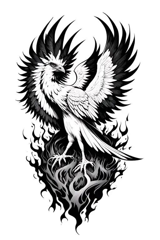 phoenix rising from the ashes tattoo design idea