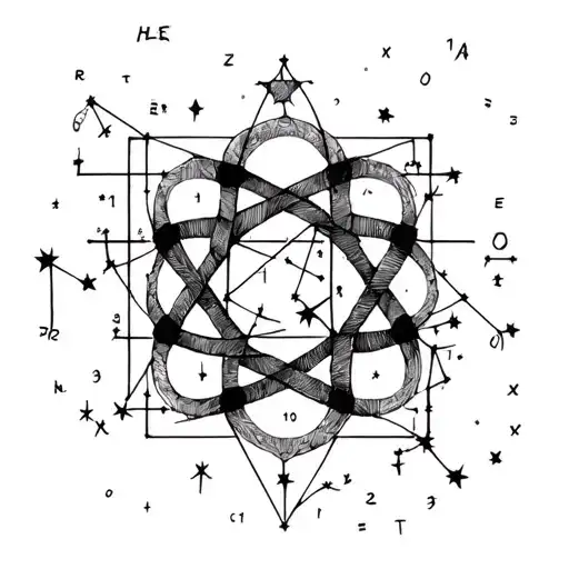 A mathematical formula intertwining with a constellation of stars tattoo design idea