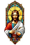 Stained Glass saint peter tattoo design idea