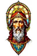 Stained Glass saint peter tattoo design idea