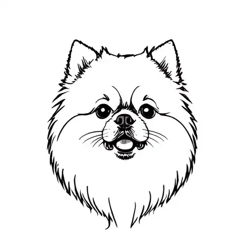 ghost dog pomeranian tattoo design idea